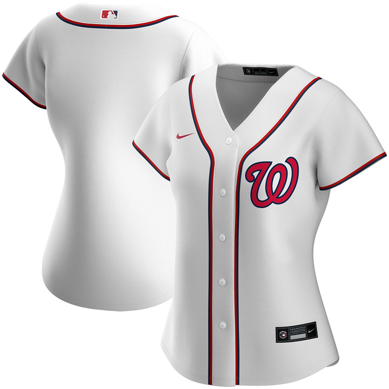 Women Washington Nationals Nike White Home 2020 Replica Team Jersey ->women mlb jersey->Women Jersey